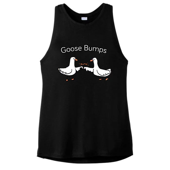 Goose Bumps Funny Goose Pun Ladies Tri-Blend Wicking Tank