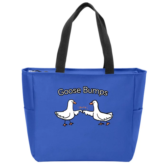 Goose Bumps Funny Goose Pun Zip Tote Bag