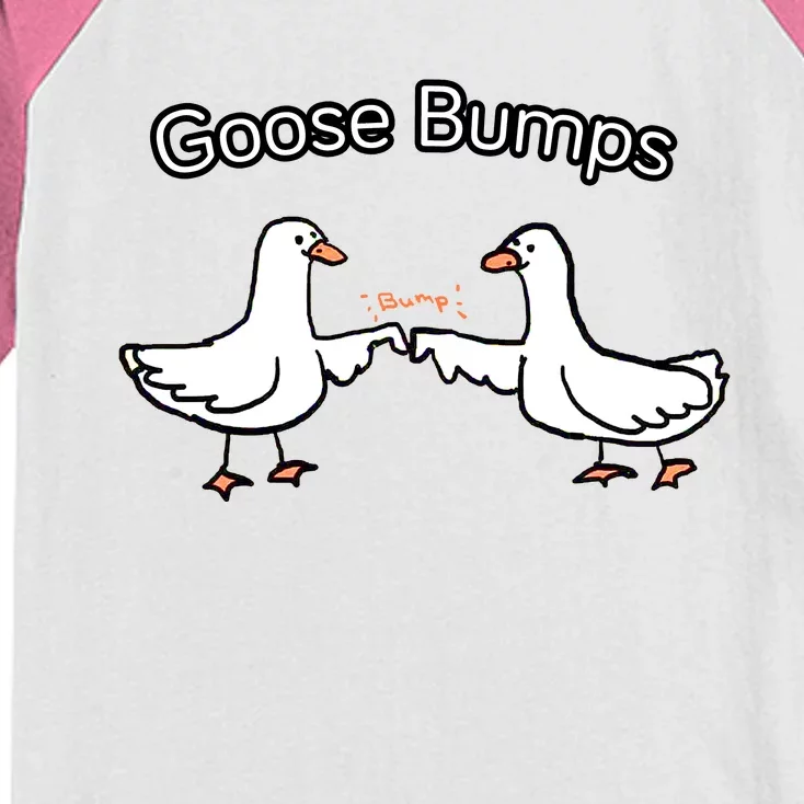 Goose Bumps Funny Goose Pun Kids Colorblock Raglan Jersey