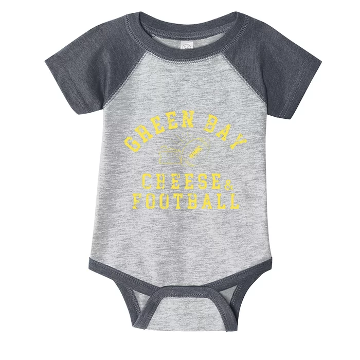 Green Bay Football Fanatic Distressed Gift Infant Baby Jersey Bodysuit