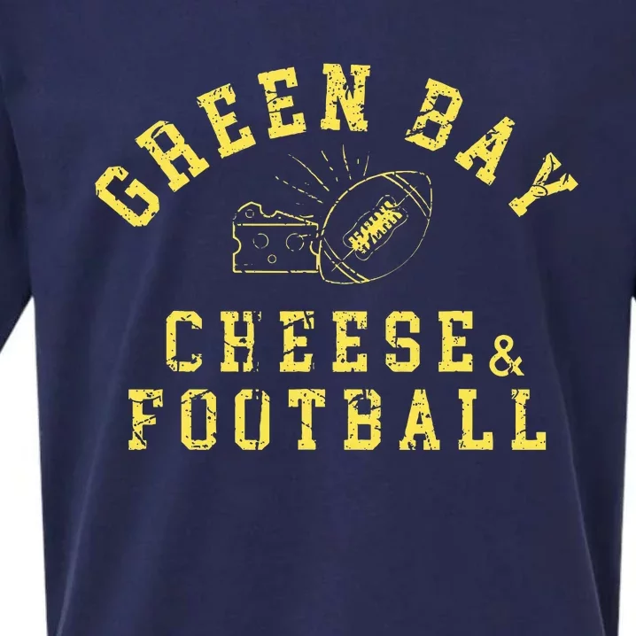 Green Bay Football Fanatic Distressed Gift Sueded Cloud Jersey T-Shirt