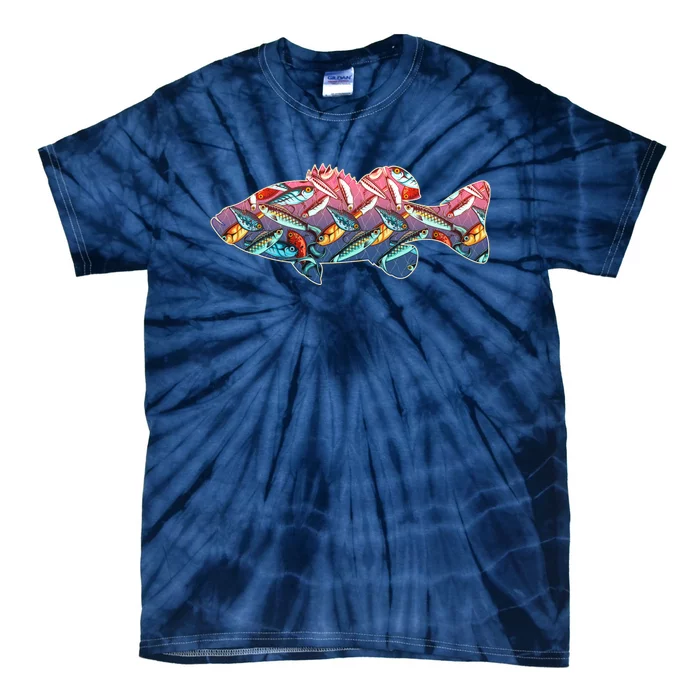 Go Base Fish Fishing Lures Pattern Tie-Dye T-Shirt