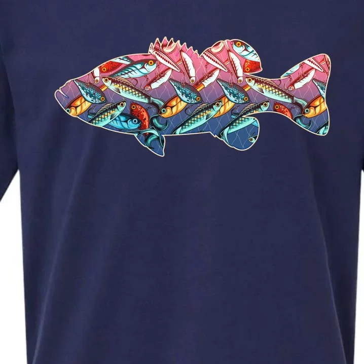 Go Base Fish Fishing Lures Pattern Sueded Cloud Jersey T-Shirt