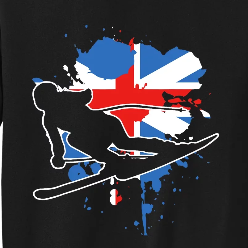 Great Britain Flag Skier British Alpine Skiing Sweatshirt