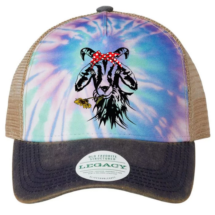 Goats Bandana Farm Animal Lover Funny Goat Graphics Legacy Tie Dye Trucker Hat