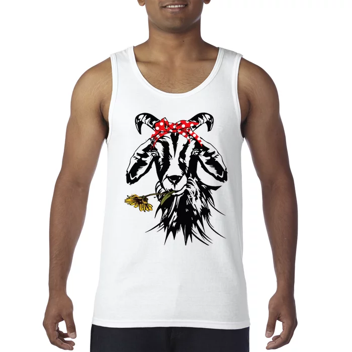 Goats Bandana Farm Animal Lover Funny Goat Graphics Tank Top