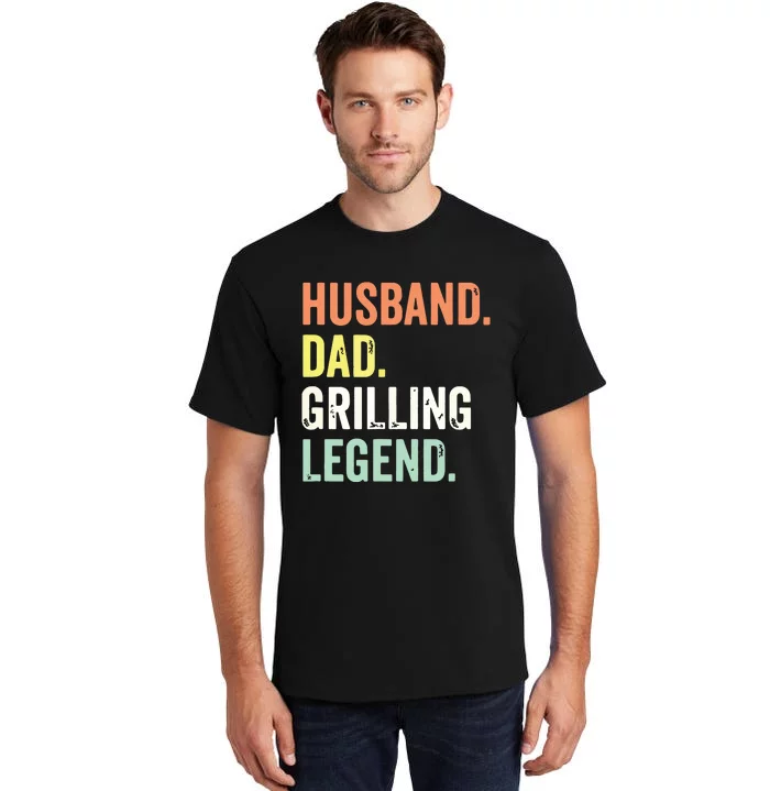 Grilling BBQ Father Funny Husband Dad Legend Vintage Tall T-Shirt