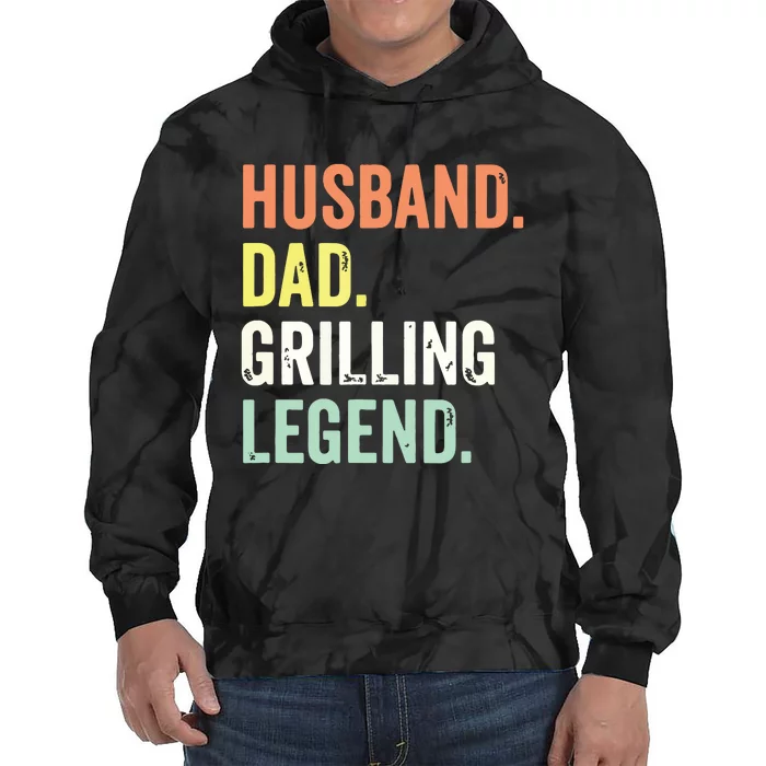 Grilling BBQ Father Funny Husband Dad Legend Vintage Tie Dye Hoodie