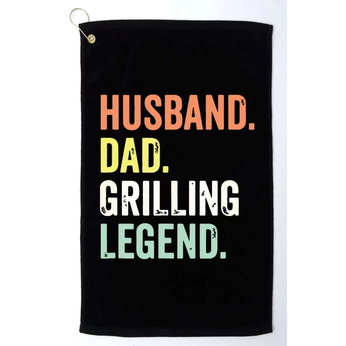 Grilling BBQ Father Funny Husband Dad Legend Vintage Platinum Collection Golf Towel