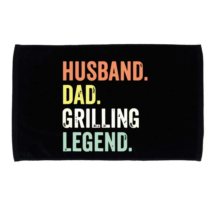 Grilling BBQ Father Funny Husband Dad Legend Vintage Microfiber Hand Towel