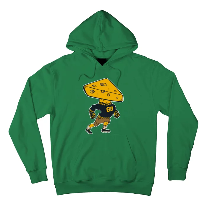 Green Bay Football Mascot Cheese Man Hoodie