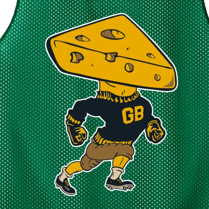 Green Bay Football Mascot Cheese Man Mesh Reversible Basketball Jersey Tank