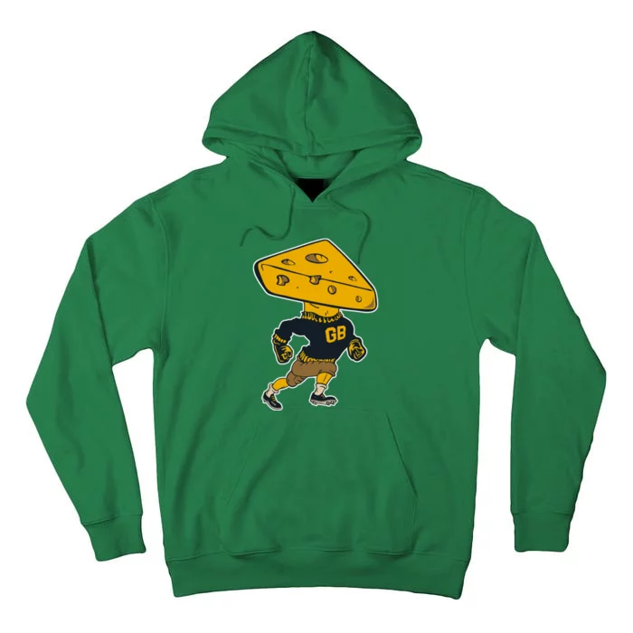 Green Bay Football Mascot Cheese Man Tall Hoodie