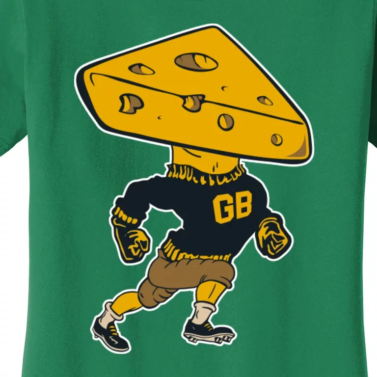 Green Bay Football Mascot Cheese Man Women's T-Shirt