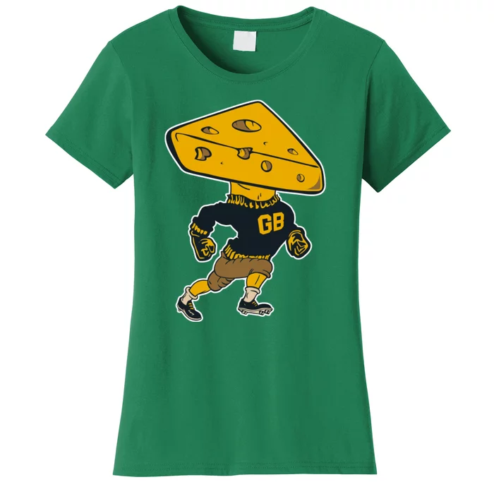 Green Bay Football Mascot Cheese Man Women's T-Shirt