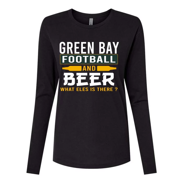 Green Bay Football And Beer What Else Is There Funny Womens Cotton Relaxed Long Sleeve T-Shirt