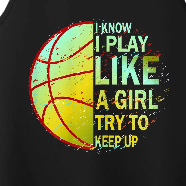 Girls Basketball Funny Gift Performance Tank