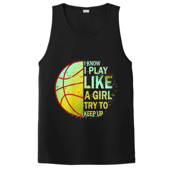 Girls Basketball Funny Gift Performance Tank