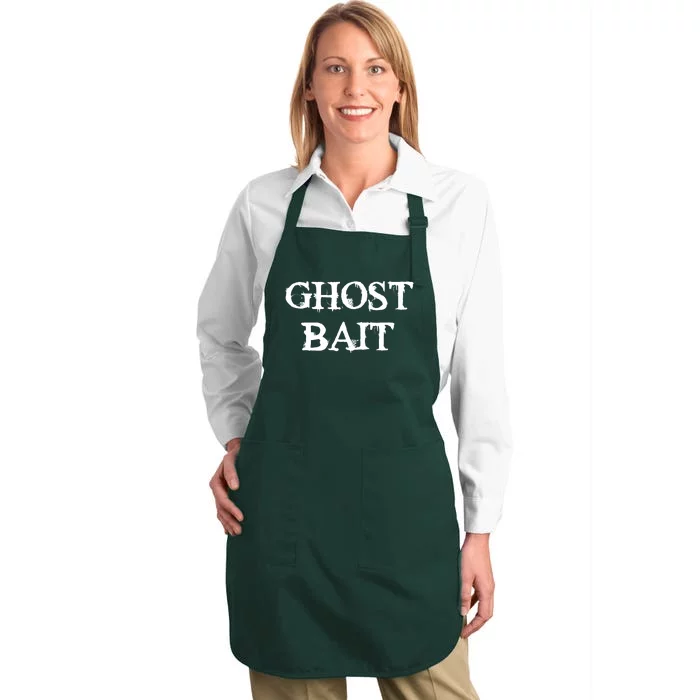 Ghost Bait Funny Paranormal Ghost Hunting Scary Halloween Full-Length Apron With Pocket