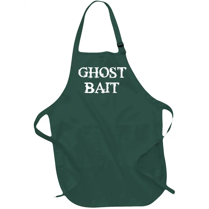 Ghost Bait Funny Paranormal Ghost Hunting Scary Halloween Full-Length Apron With Pocket