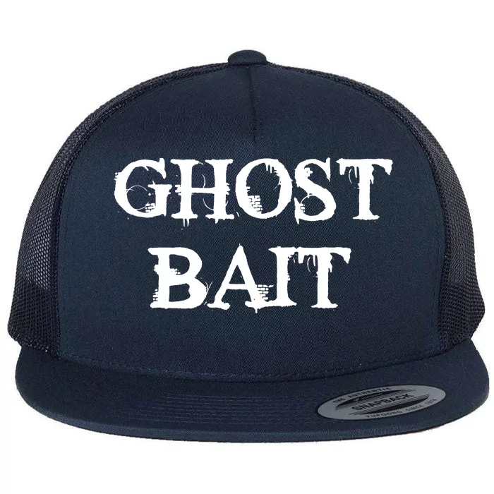 Ghost Bait Funny Paranormal Ghost Hunting Scary Halloween Flat Bill Trucker Hat