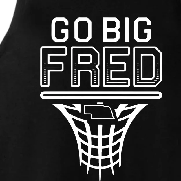 Go Big Fred Nebraska Basketball Ladies Tri-Blend Wicking Tank