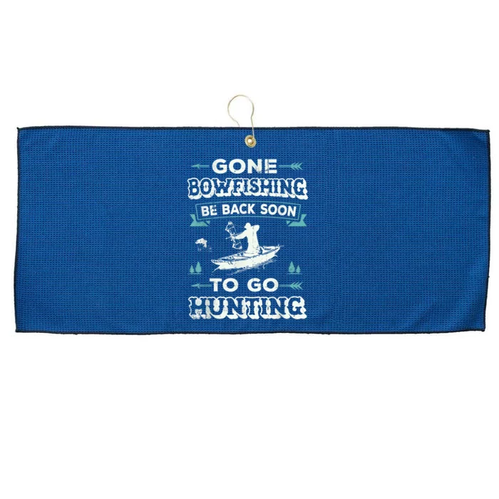 Gone Bow Fishing Tee Bow Fisher Hunting Tee Gift Large Microfiber Waffle Golf Towel