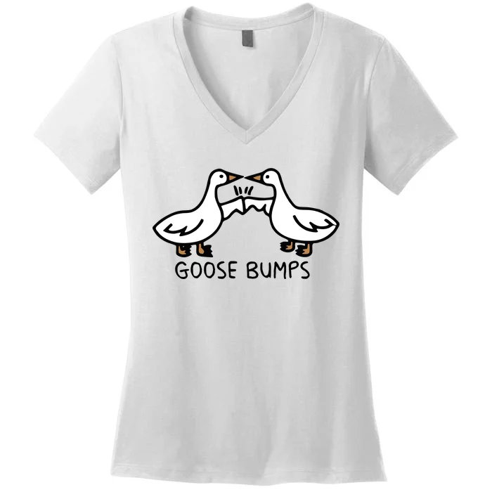 Goose Bump funny animal lover Women's V-Neck T-Shirt