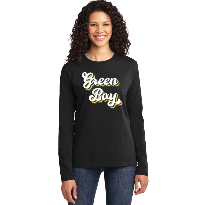 Green Bay Football Ladies Long Sleeve Shirt