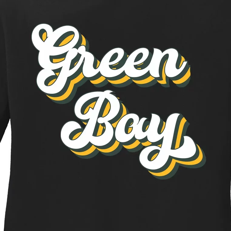 Green Bay Football Ladies Long Sleeve Shirt