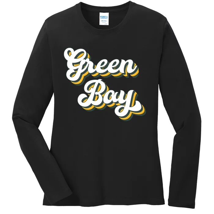 Green Bay Football Ladies Long Sleeve Shirt