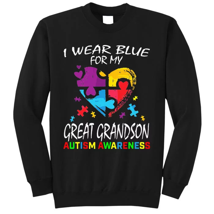 Grandma Blue For My Great Grandson Autism Support Tall Sweatshirt