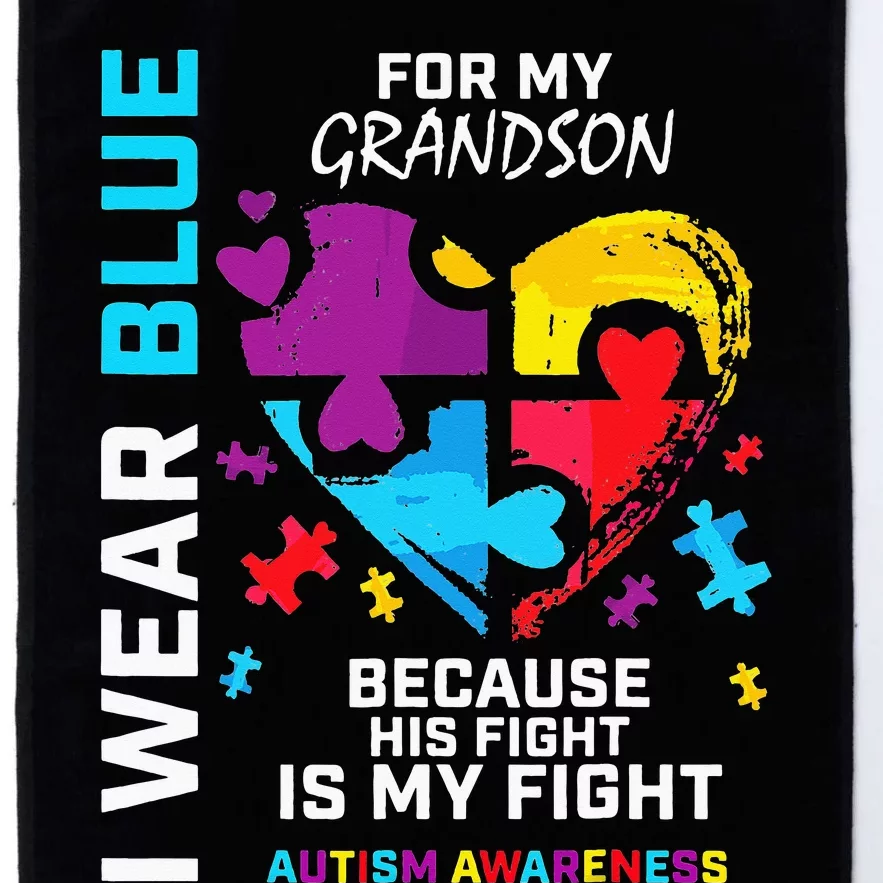 Grandma Blue For My Great Grandson Autism Support Platinum Collection Golf Towel