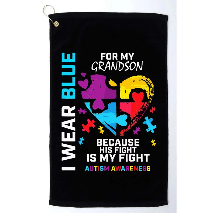 Grandma Blue For My Great Grandson Autism Support Platinum Collection Golf Towel