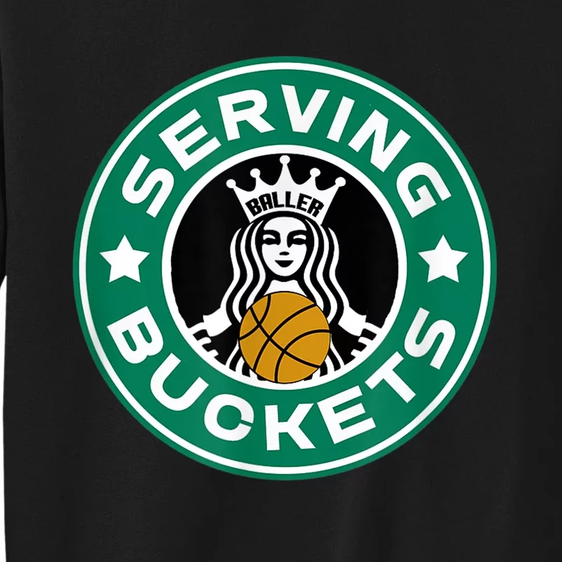 Girls Basketball Funny Logo Serving Buckets Great Teen Sweatshirt