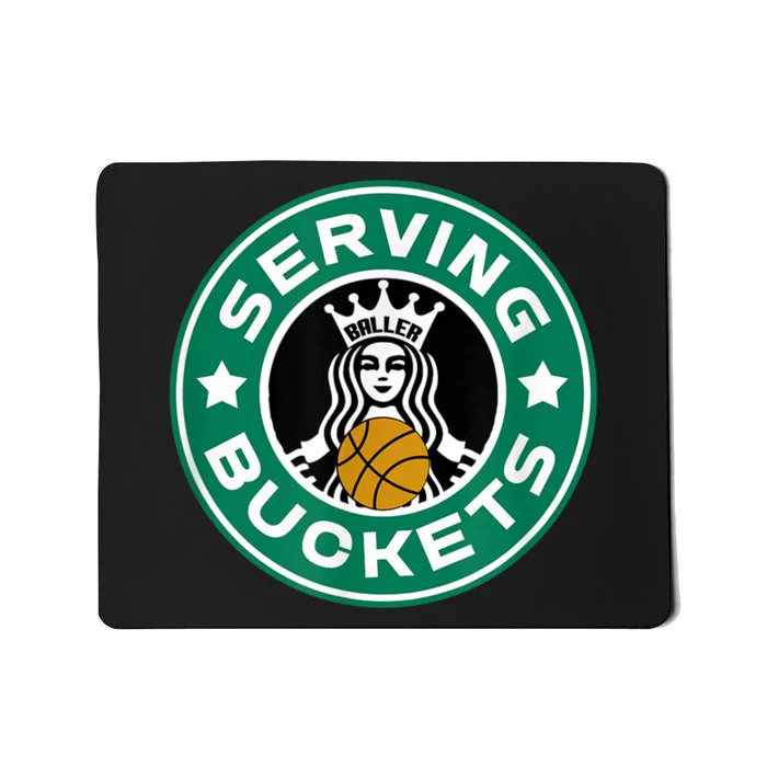 Girls Basketball Funny Logo Serving Buckets Great Teen Mousepad