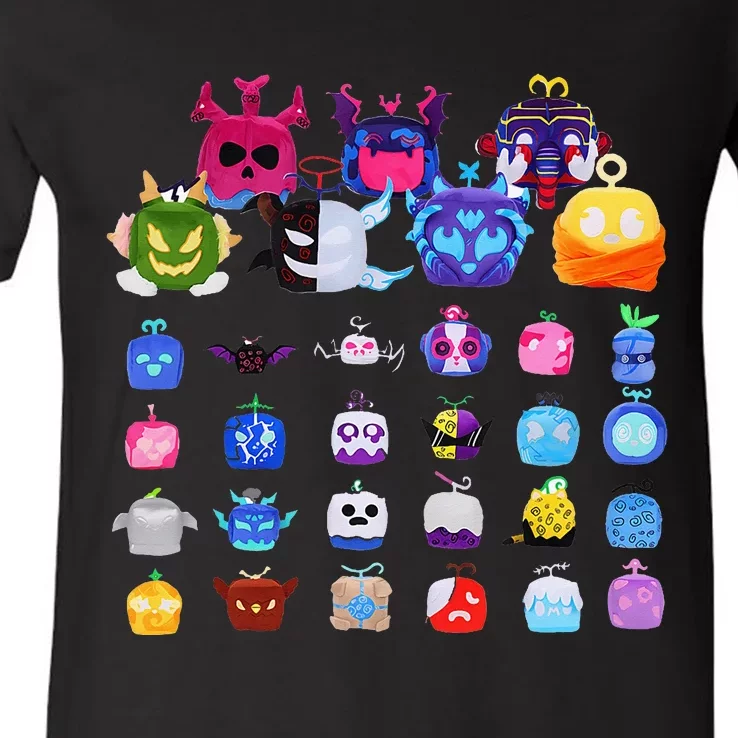 Game Blox Fruits V-Neck T-Shirt