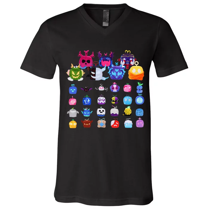 Game Blox Fruits V-Neck T-Shirt