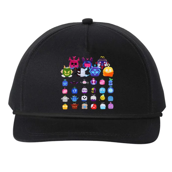 Game Blox Fruits Snapback Five-Panel Rope Hat