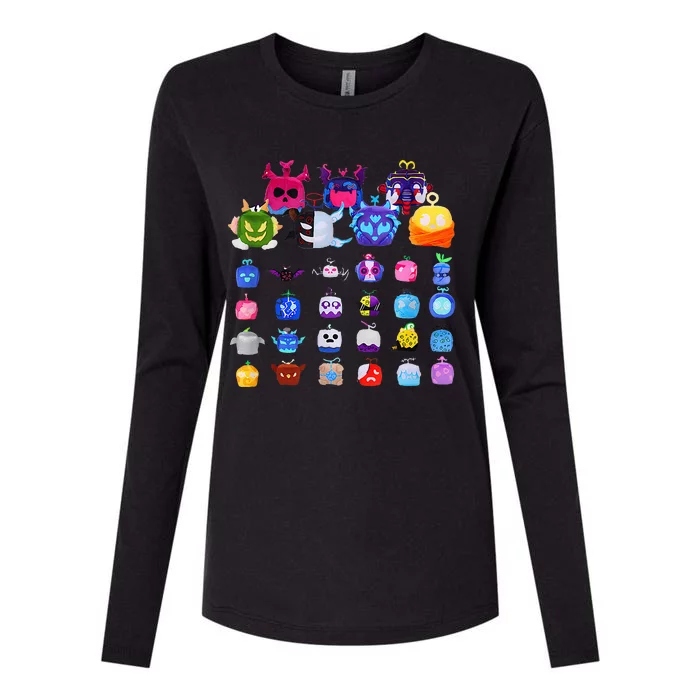 Game Blox Fruits Womens Cotton Relaxed Long Sleeve T-Shirt