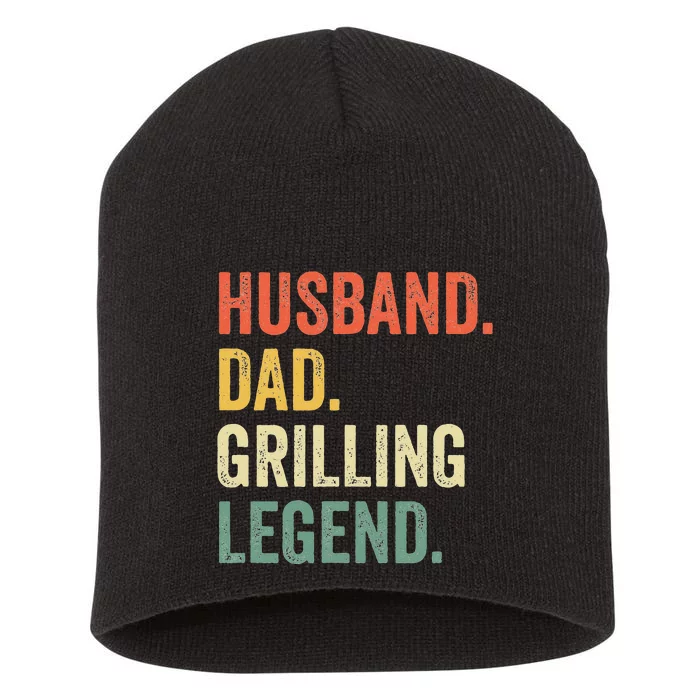 Grilling BBQ Father Funny Husband Grill Dad Legend Vintage Short Acrylic Beanie