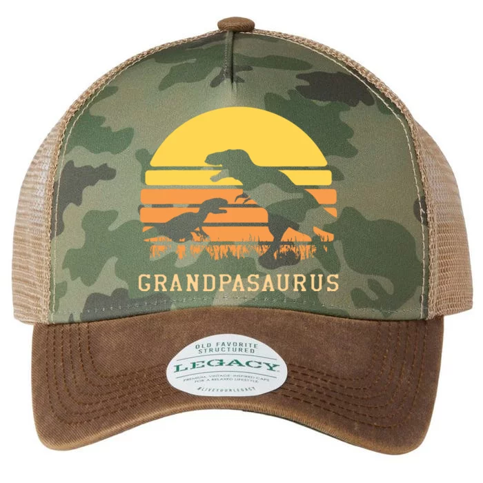 Grandpasaurus Best Grandpa Ever Grandparent Dino Lover Legacy Tie Dye Trucker Hat