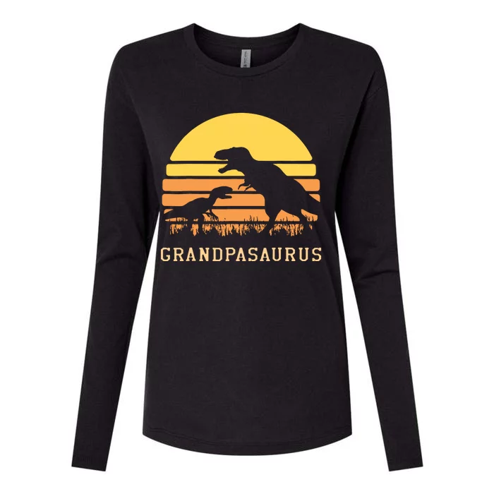 Grandpasaurus Best Grandpa Ever Grandparent Dino Lover Womens Cotton Relaxed Long Sleeve T-Shirt