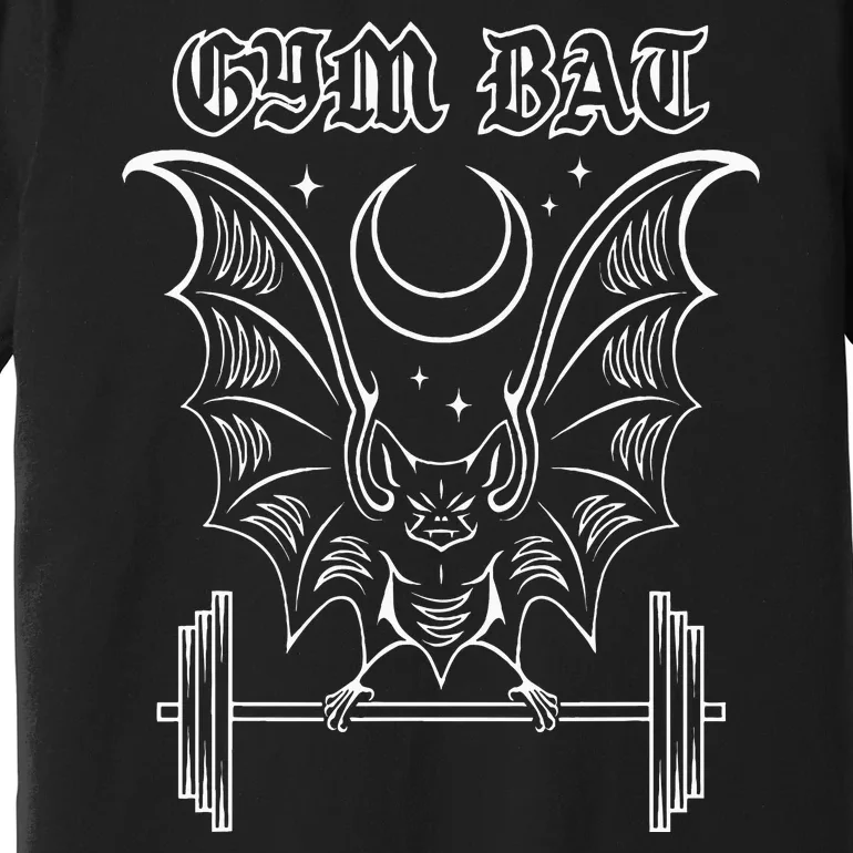 Gym Bat Gothlete Workout Vampire Bat And Moon Healthy Goth Premium T-Shirt