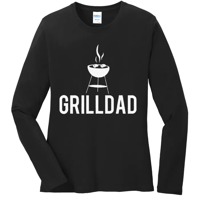 Grilldad Barbecue Grill Daddy Master BBQ Smoker Chef Dad Ladies Long Sleeve Shirt