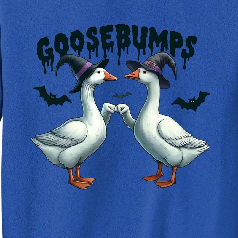 Goose Bumps Geese Fist Bumping Animal Pun Witch Halloween Tall Sweatshirt