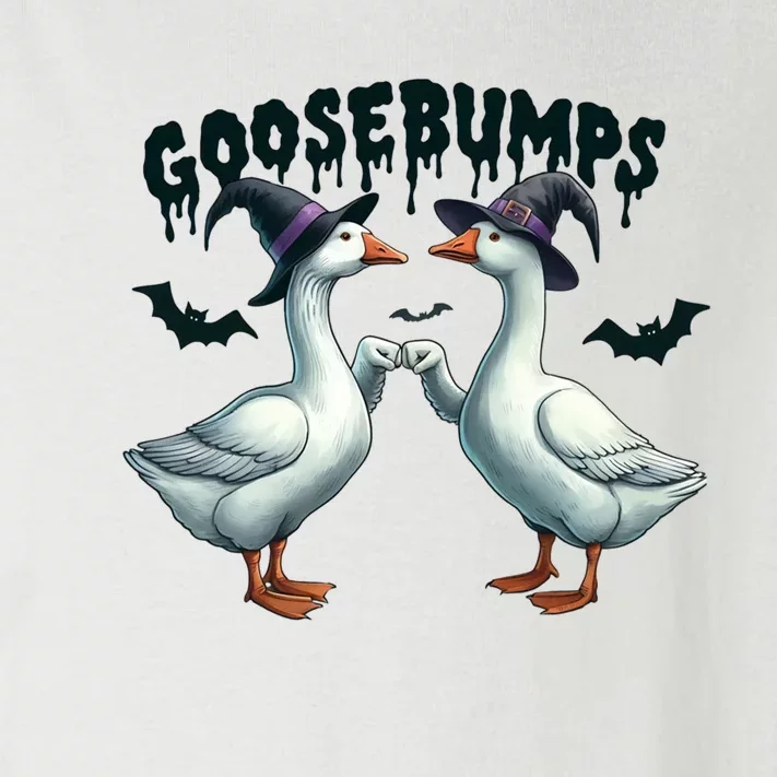 Goose Bumps Geese Fist Bumping Animal Pun Witch Halloween Toddler Long Sleeve Shirt