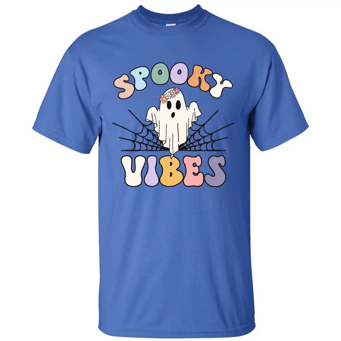 Groovy Boo Ghost Spooky Vibes Halloween Costumes Gift Tall T-Shirt