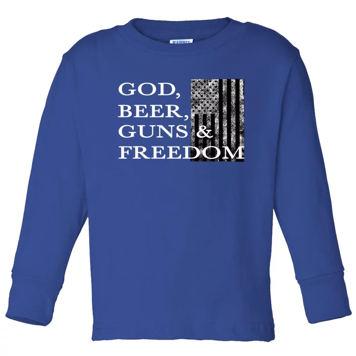 God Beer Guns Freedom Country Rights Party Republican Trendy Gift Toddler Long Sleeve Shirt