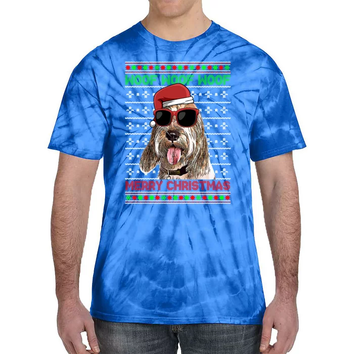 Grand Basset Griffon Vendeen Woof Merry Christmas Gift Tie-Dye T-Shirt